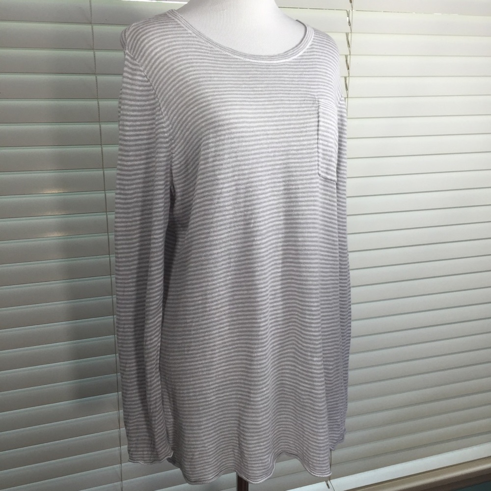 Eileen Fisher Organic Linen Striped Tunic Large